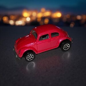 Vintage 1988 Hot Wheels VW Beetle Bug Pearl Pink Volkswagen Mattel Diecast